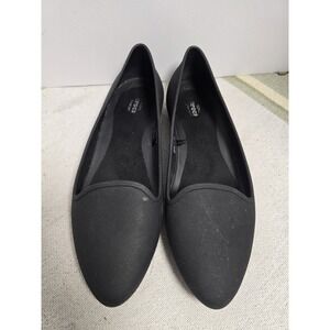 Crocs Womens Black Eve Flat Rubber Sip On Pointed Toe Casual Career Shoes Sz 9